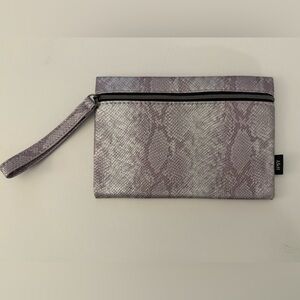 Ipsy snakeskin Clutch / Cosmetic Bag - Vegan Leather - New